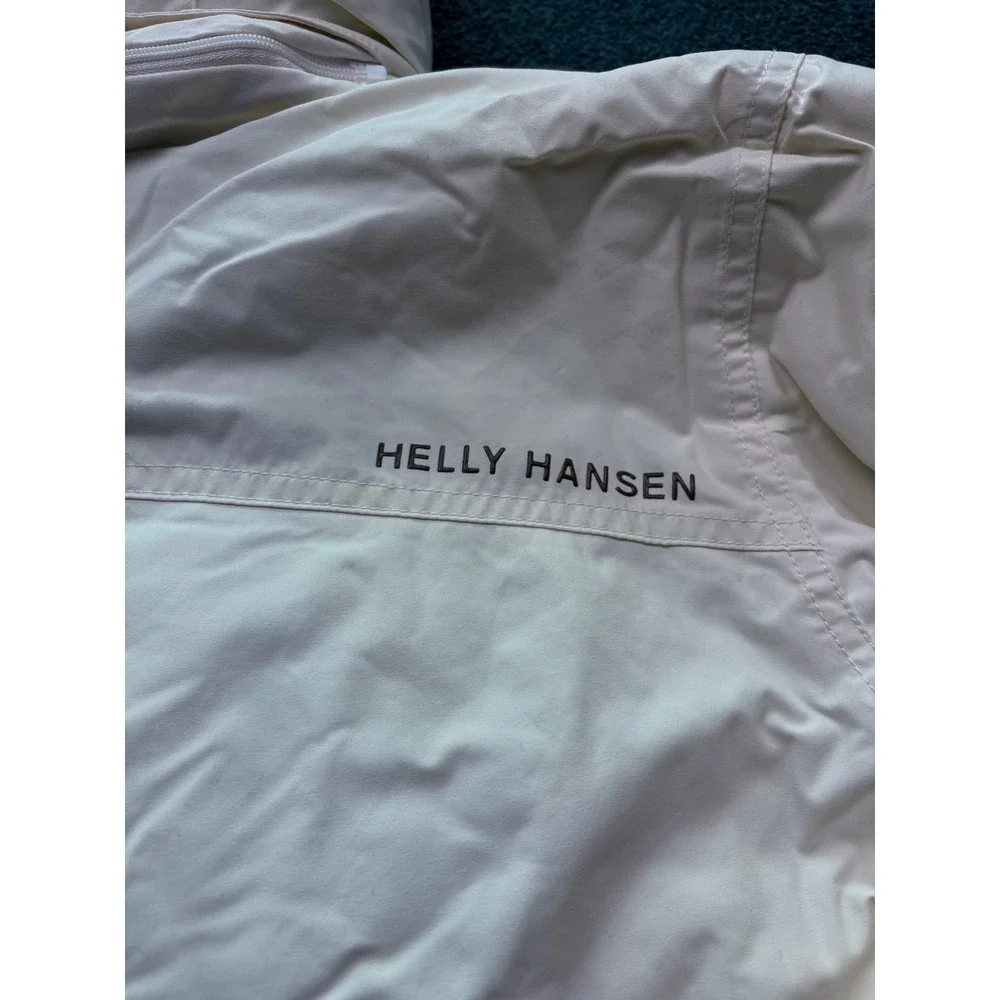 Helly Hansen Helly Tech Waterproof Ski Jacket Womens Large White Hooded Coat
